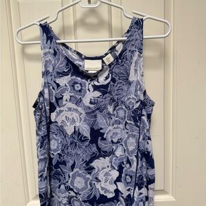 Cynthia Rowley Blue Floral Tank Top with Vintage Design